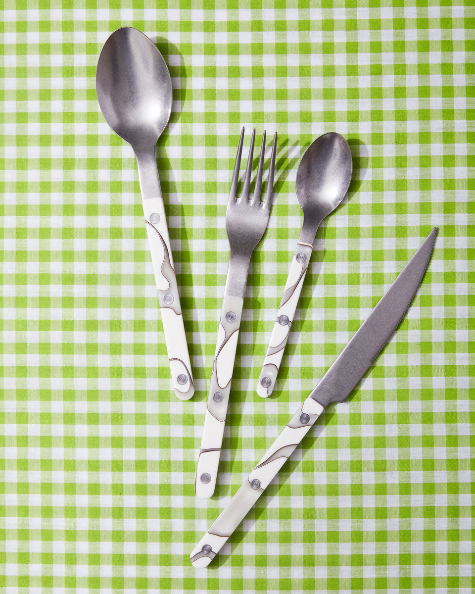 Sabre flatware in Dune Ivory