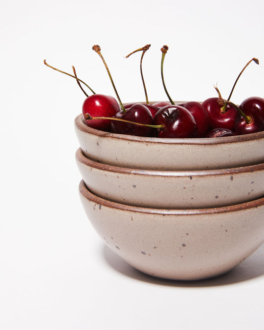 Ice Cream Bowls in Morel filled with cherries
