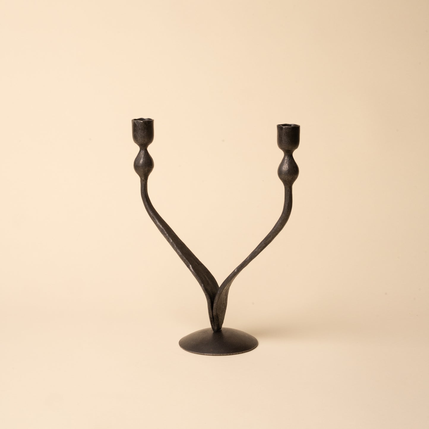 Forged Iron Ball Candle Holders