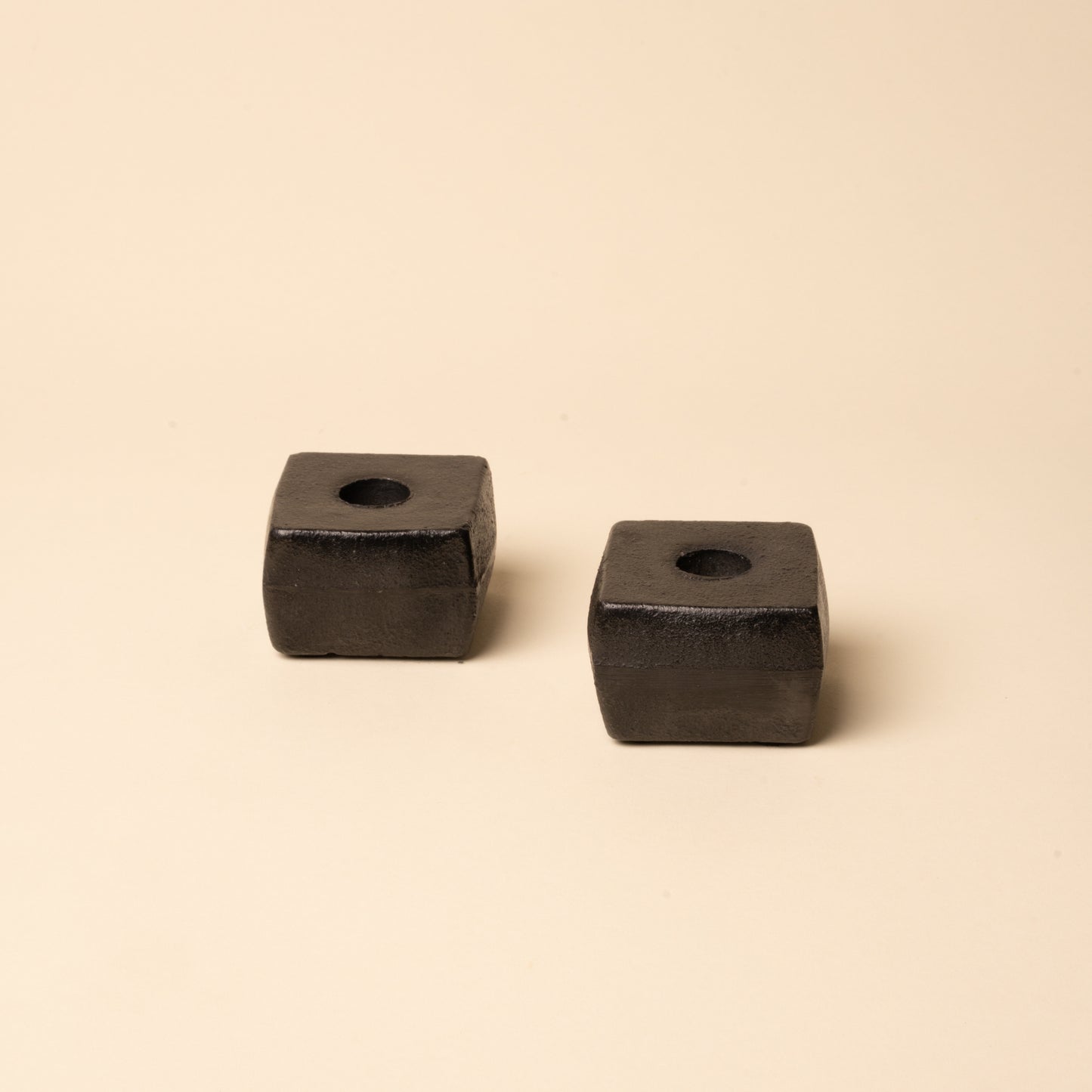 Iron Cube Taper Holders, Set of 2