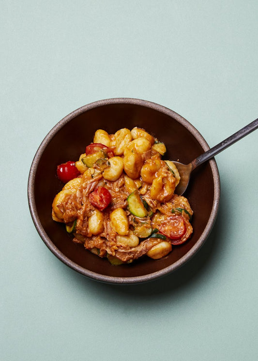 Gnocchi with Tomatoes, Prosciutto, and Zucchini