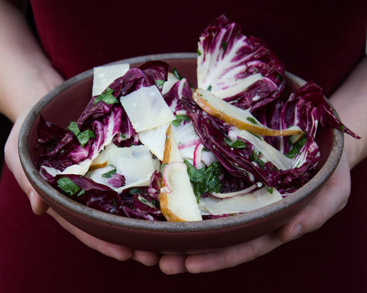 Radicchio & Pear Salad with Parmesan Vinaigrette