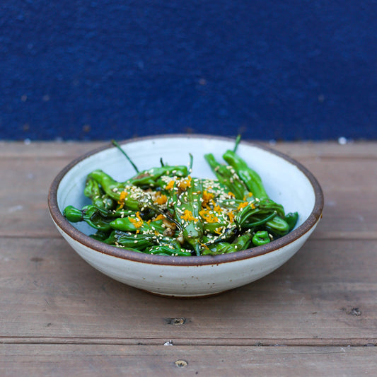 Shishito Peppers with Orange & Soy