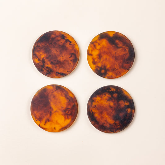 Tortoiseshell Coasters, Set of 4