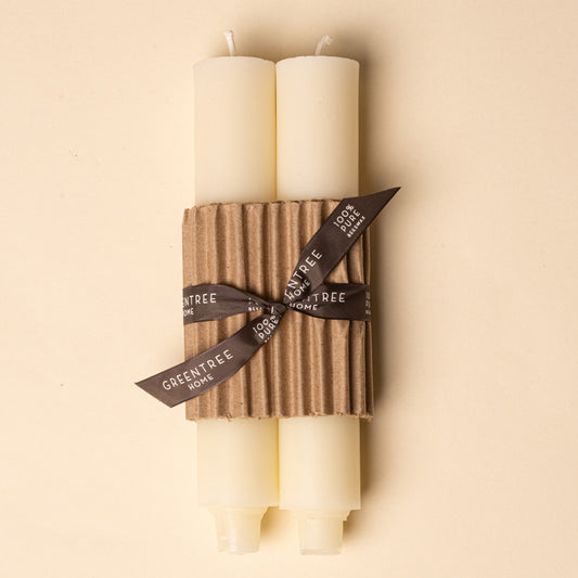 Beeswax Column Tapers, Set of 2