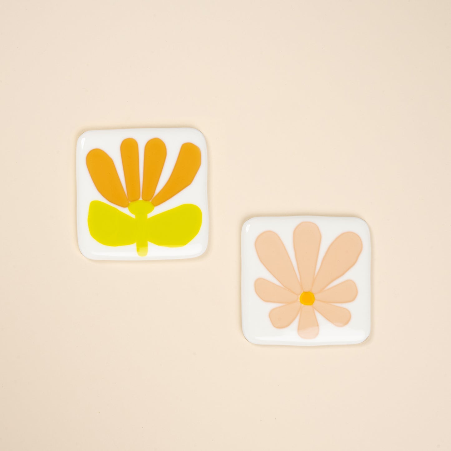 Glass Flower Coasters