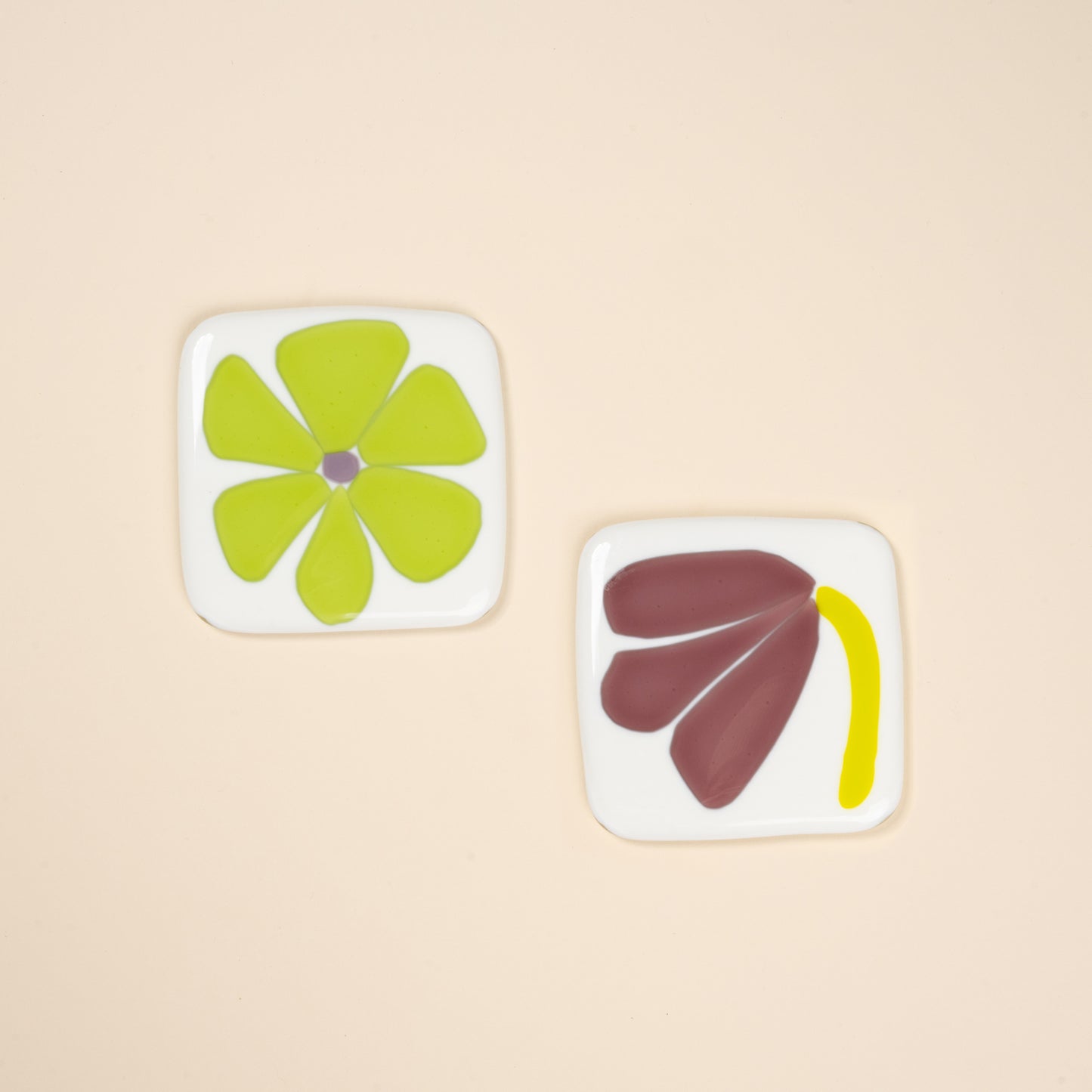Glass Flower Coasters