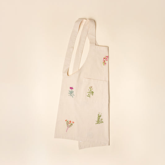 Embroidered Flower Apron