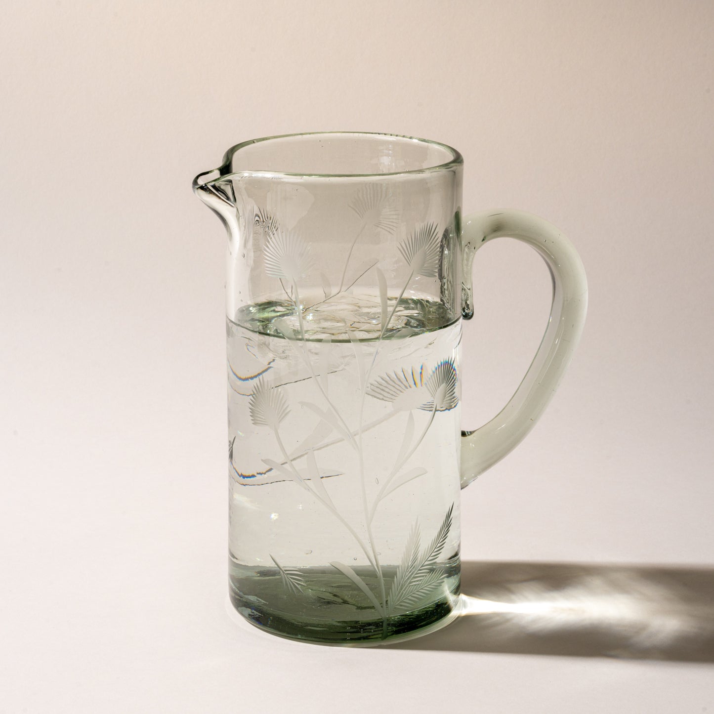 Etched Thistle Recycled Glassware